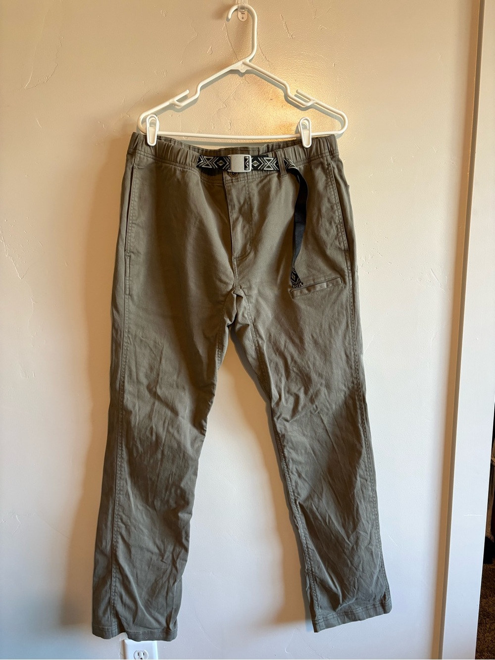Kavu khaki Stretch Chinos with Web Belt